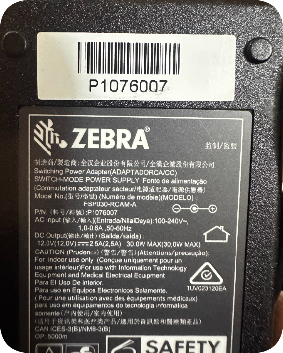 *Brand NEW* FSP303-RCAM-A P1076007 Power Adapter 12V2.5A 30W For Zebra Portable Thermal